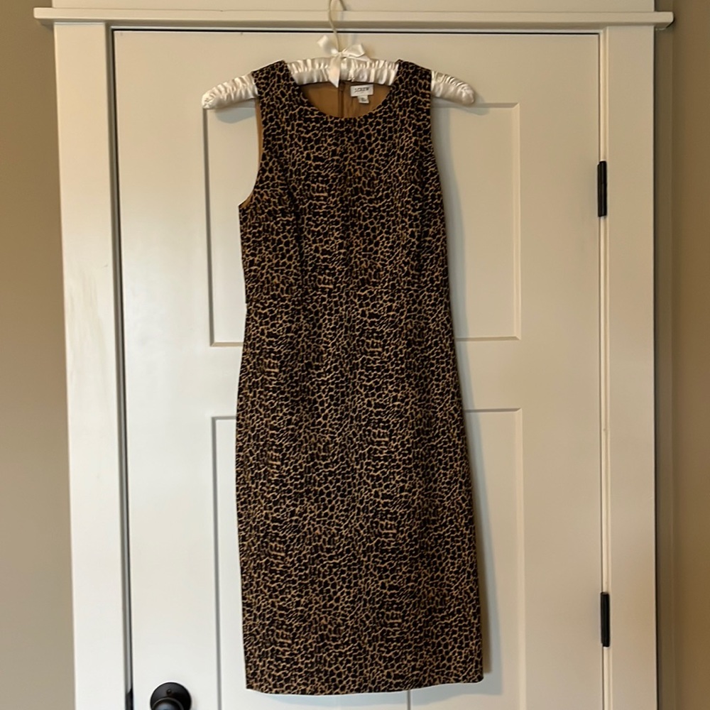 J crew animal print lined dress size 0